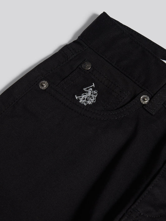 Boys Bedford Cord 5 Pocket Trouser in Black