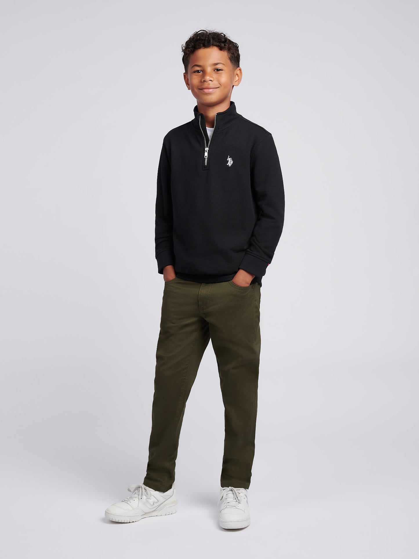 Boys Bedford Cord 5 Pocket Trouser in Forest Night