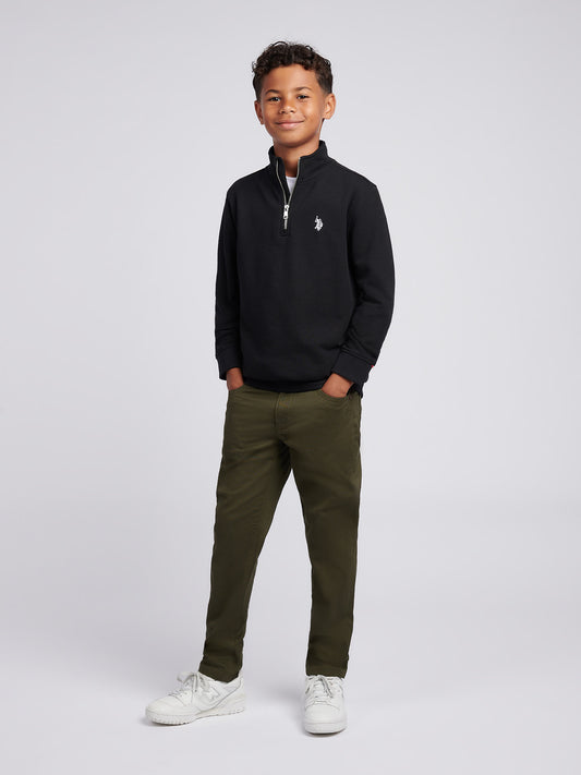 Boys Bedford Cord 5 Pocket Trouser in Forest Night