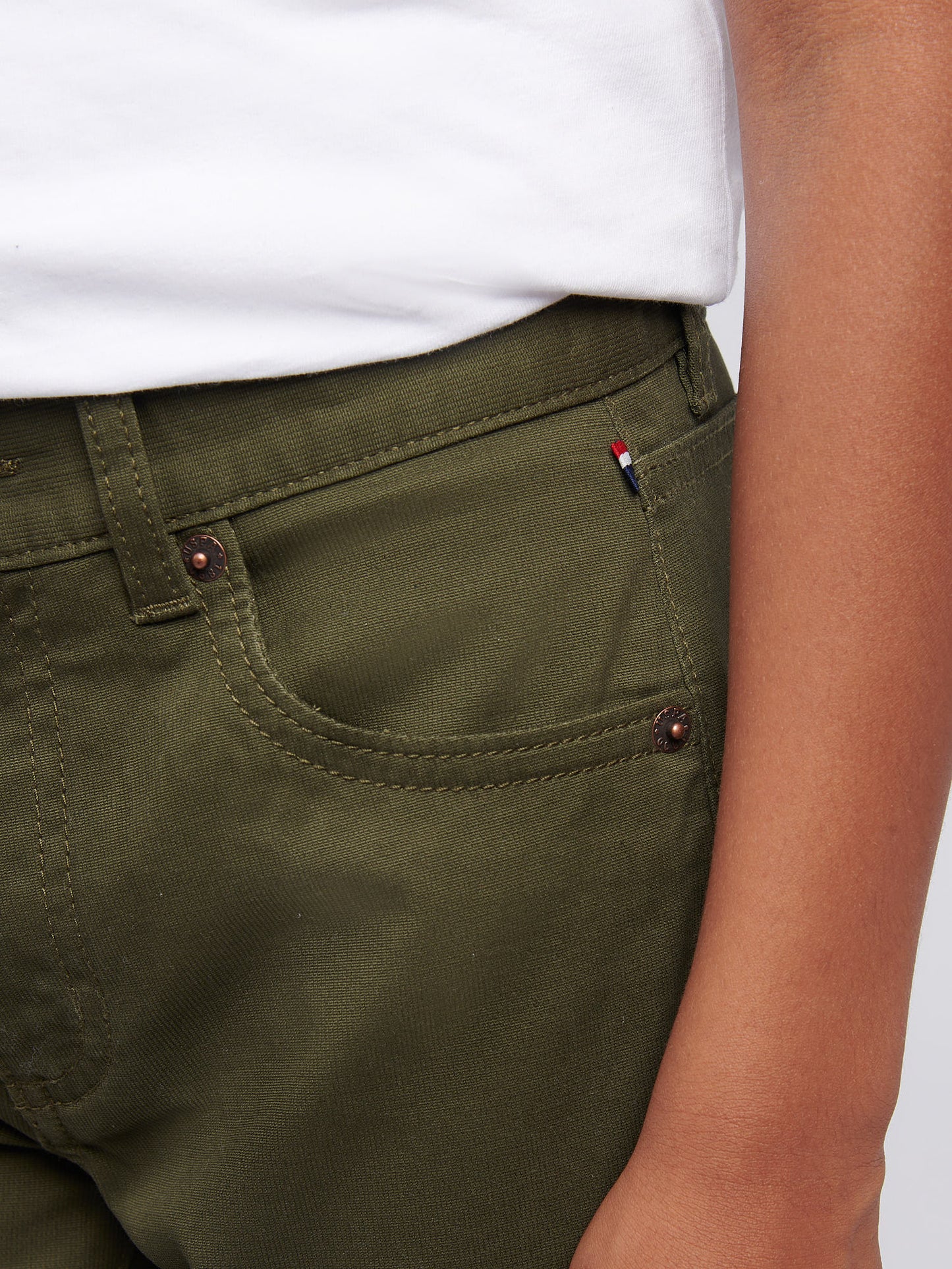 Boys Bedford Cord 5 Pocket Trouser in Forest Night