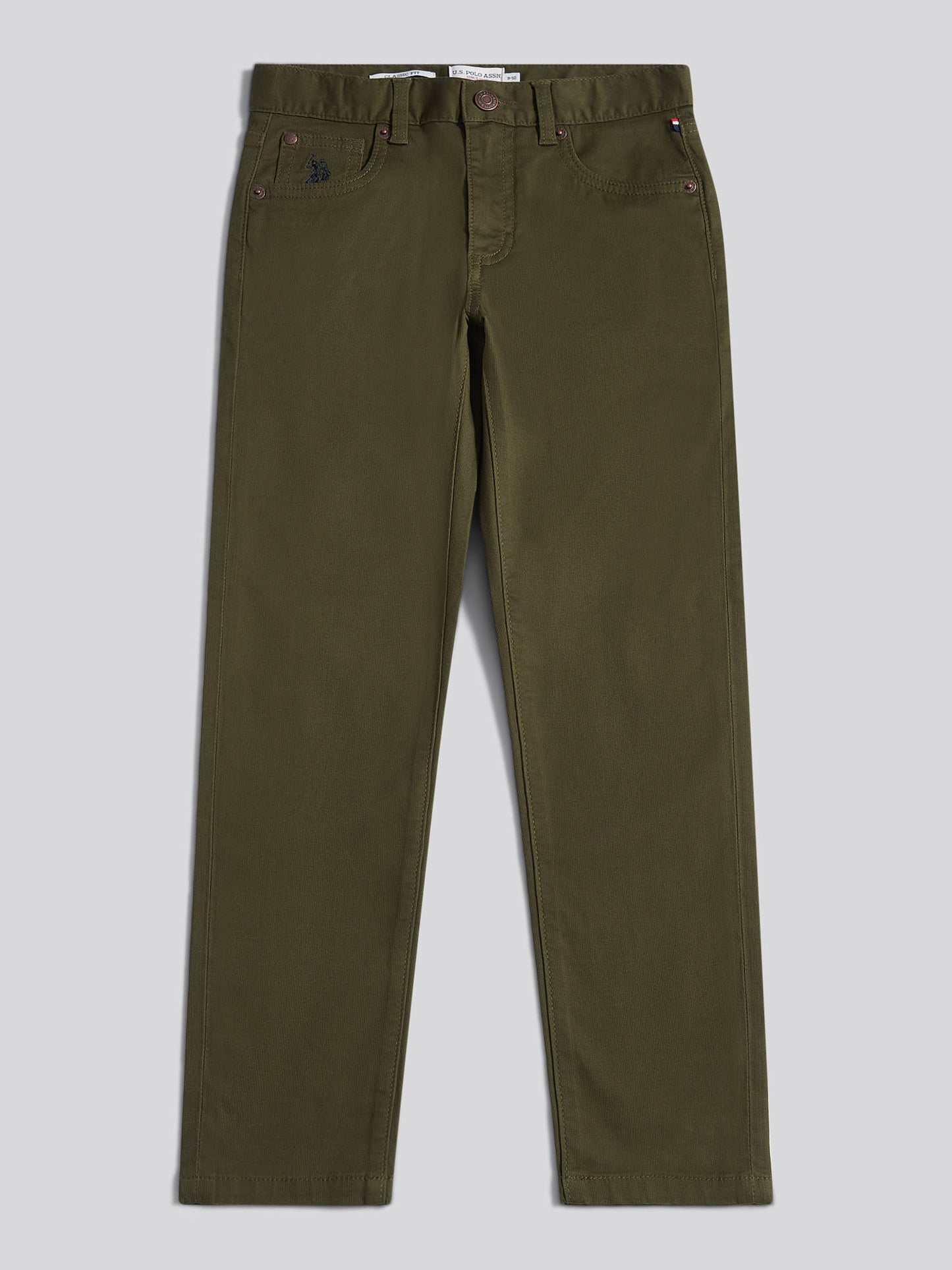 Boys Bedford Cord 5 Pocket Trouser in Forest Night