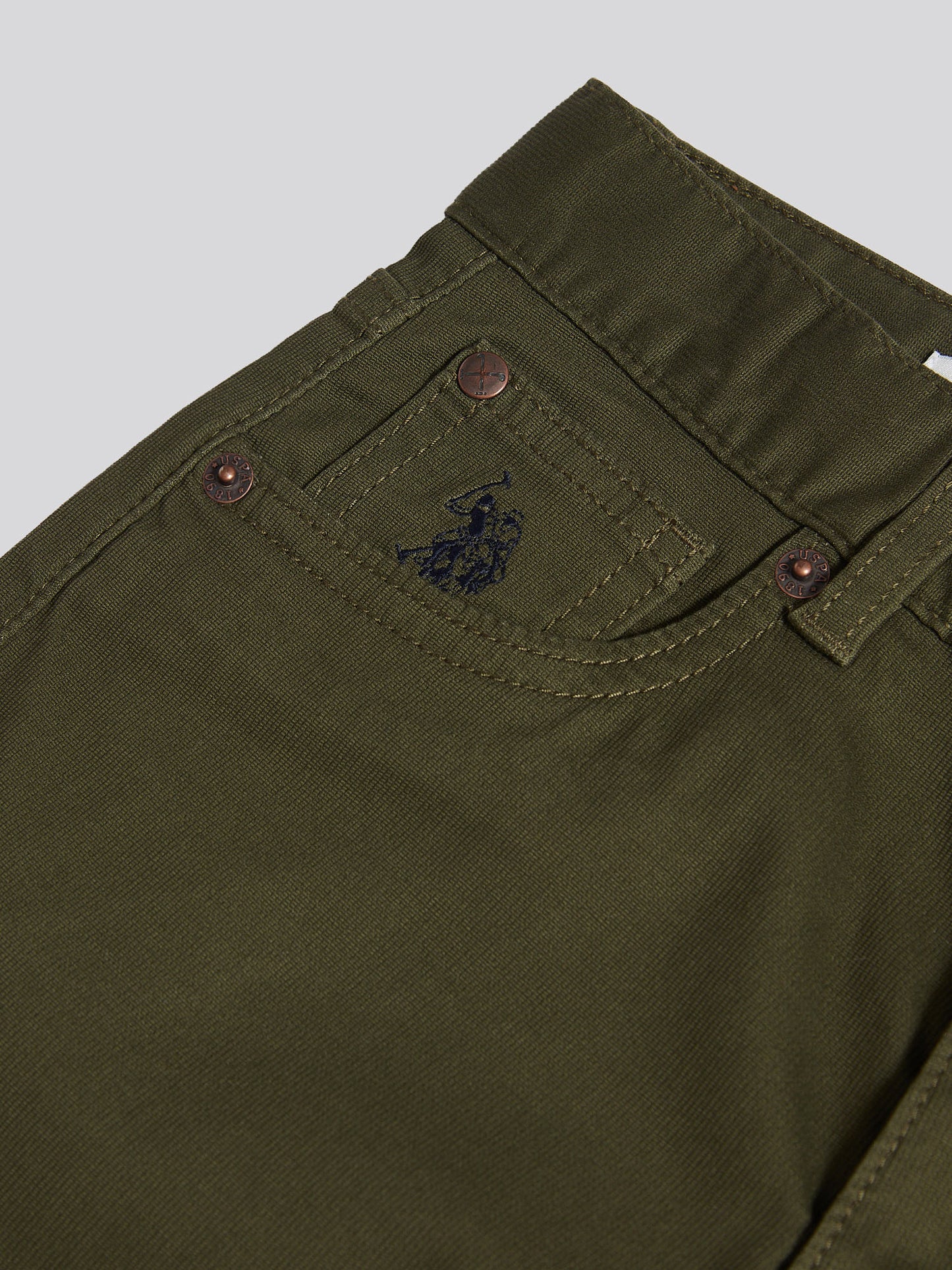 Boys Bedford Cord 5 Pocket Trouser in Forest Night