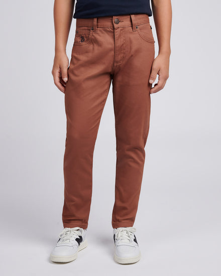 Boys Bedford Cord 5 Pocket Trouser in Rawhide