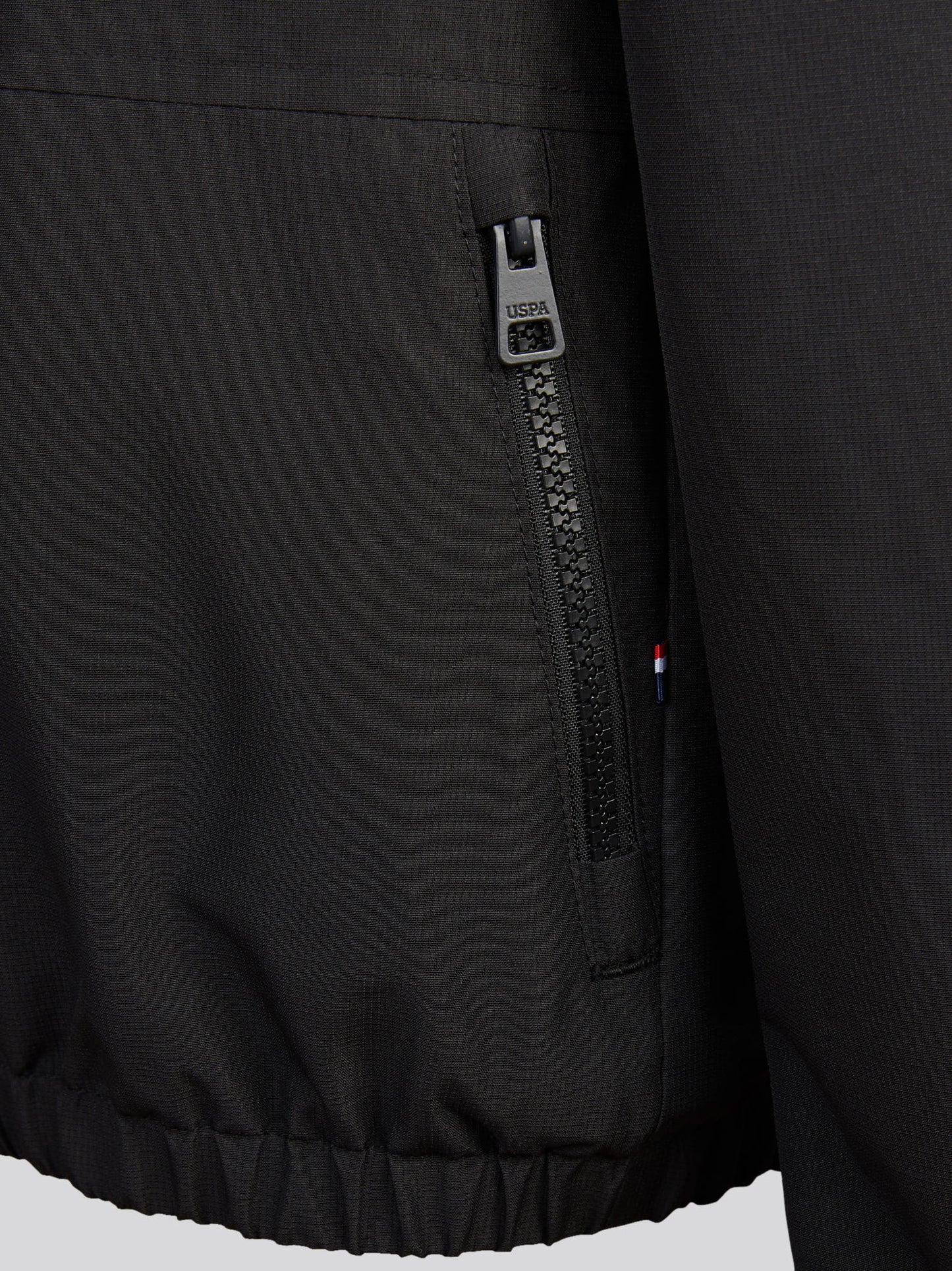 Boys Fleece Lined Windbreaker Jacket Black Bright White DHM