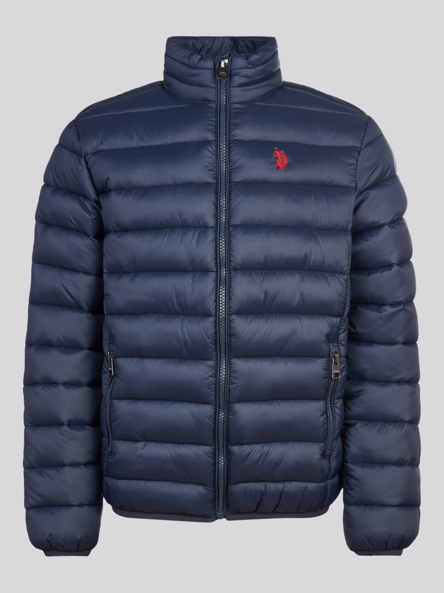 Boys Lightweight Quilted Jacket Dark Sapphire Navy / Haute Red DHM