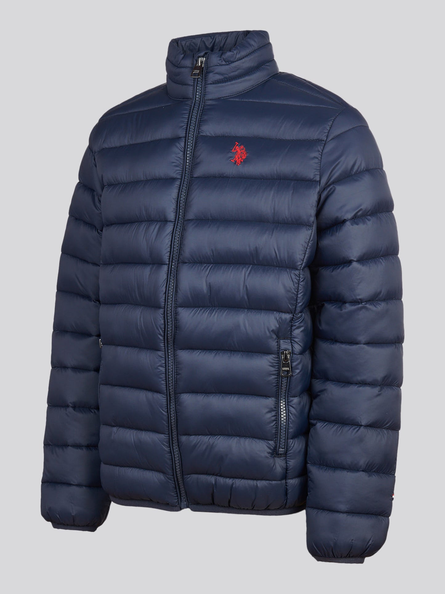 Boys Lightweight Quilted Jacket Dark Sapphire Navy / Haute Red DHM