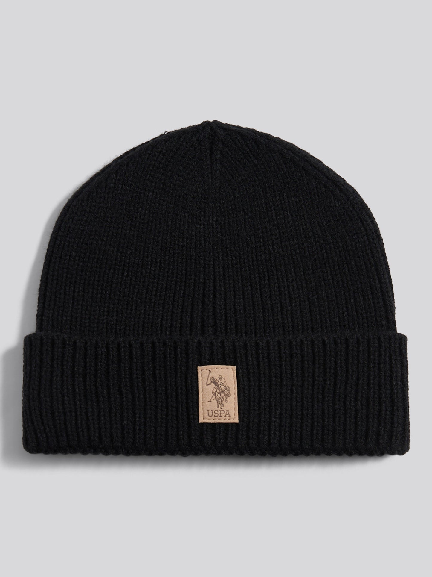 Boys Signature Double Horsemen Knit Beanie in Black