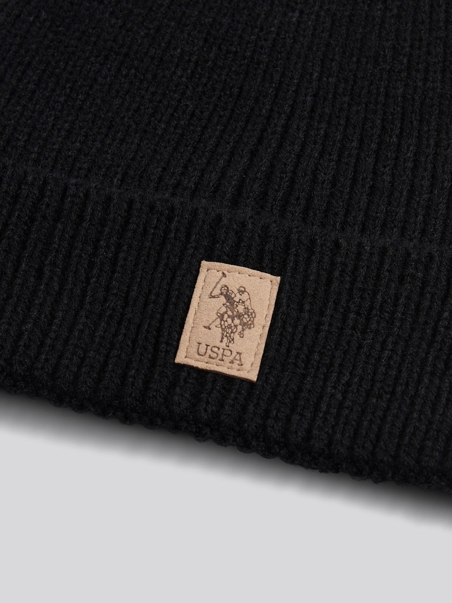 Boys Signature Double Horsemen Knit Beanie in Black