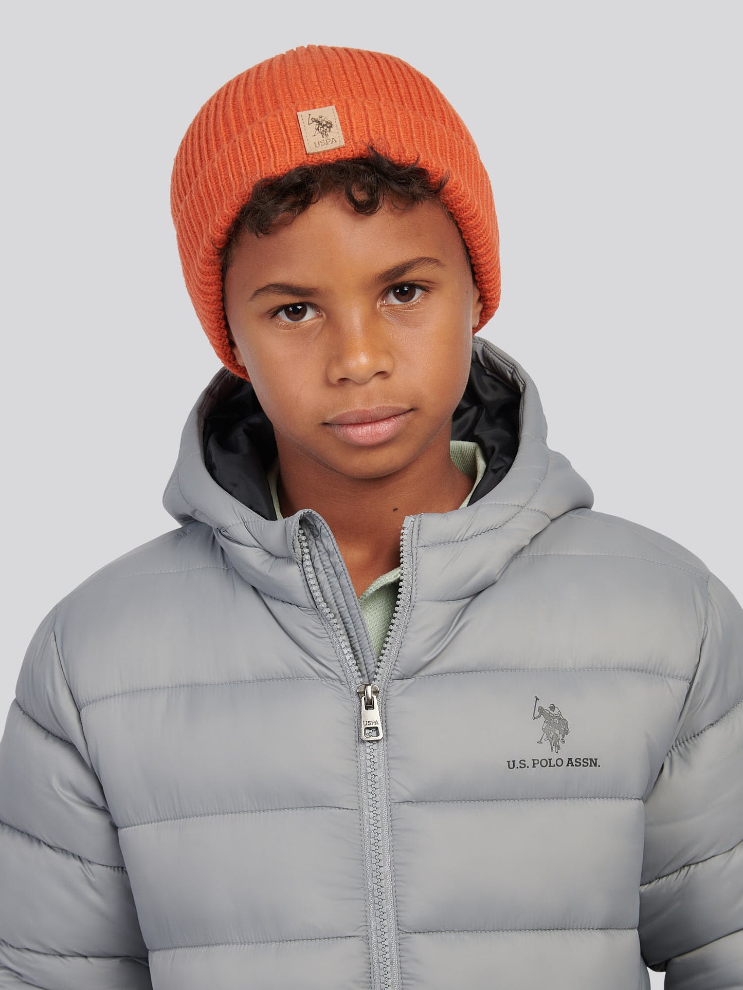 Boys Signature Double Horsemen Knit Beanie in Burnt Ochre
