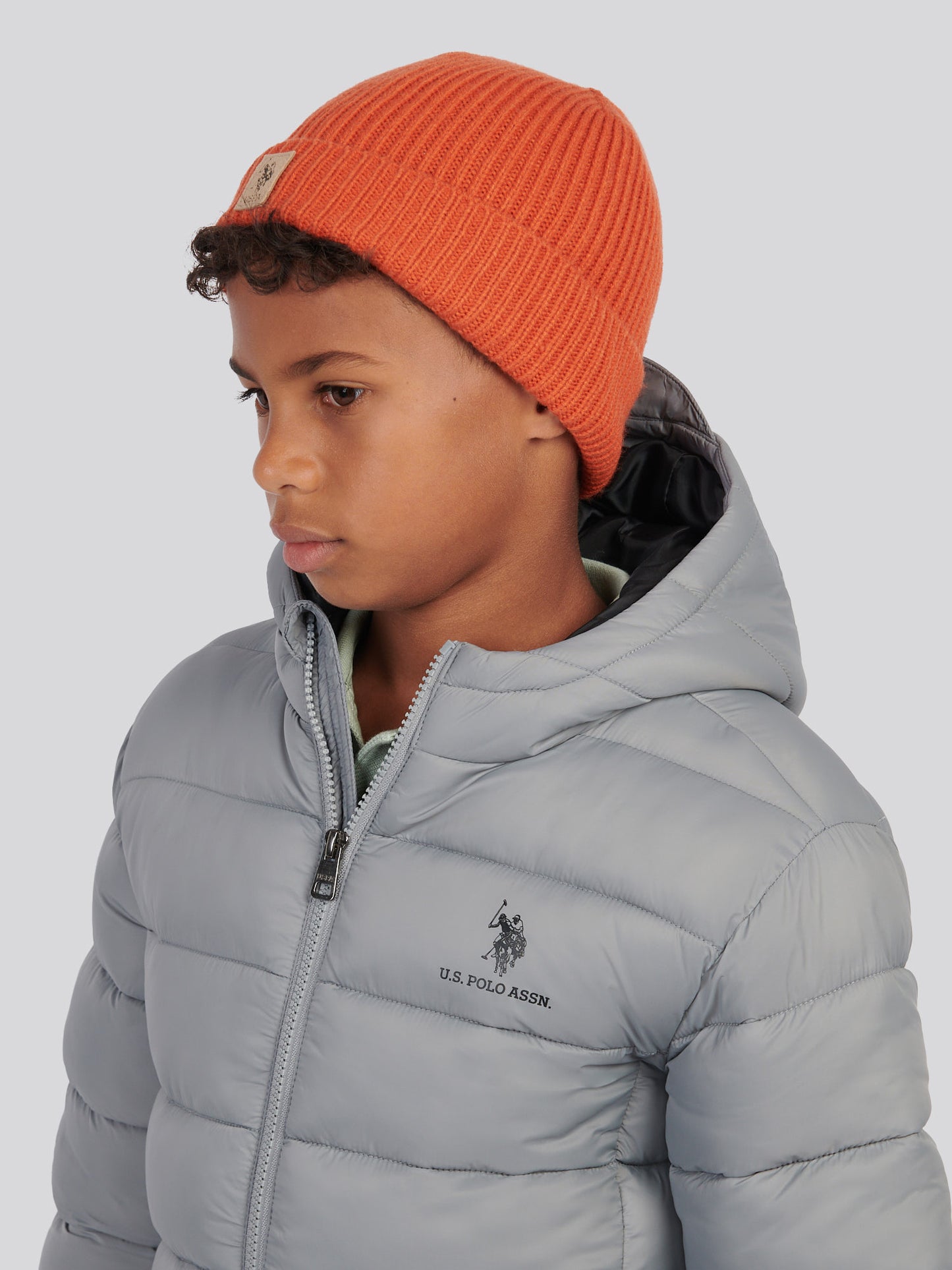 Boys Signature Double Horsemen Knit Beanie in Burnt Ochre