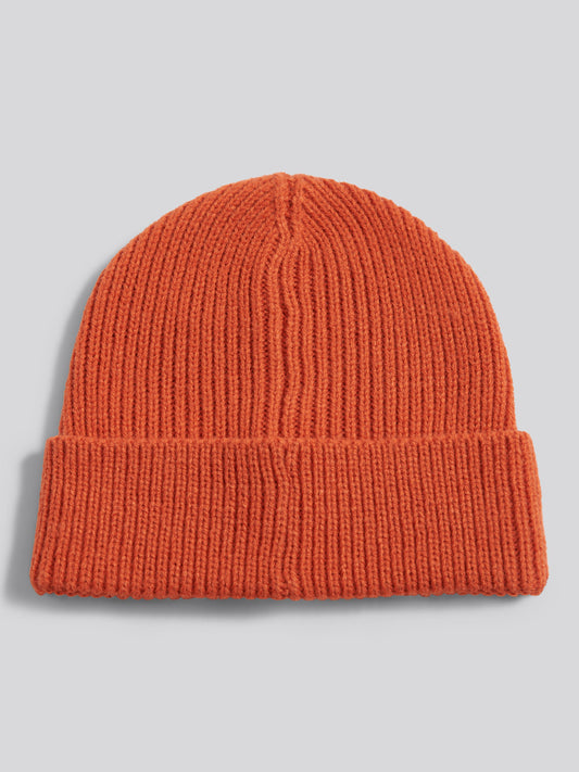 Boys Signature Double Horsemen Knit Beanie in Burnt Ochre