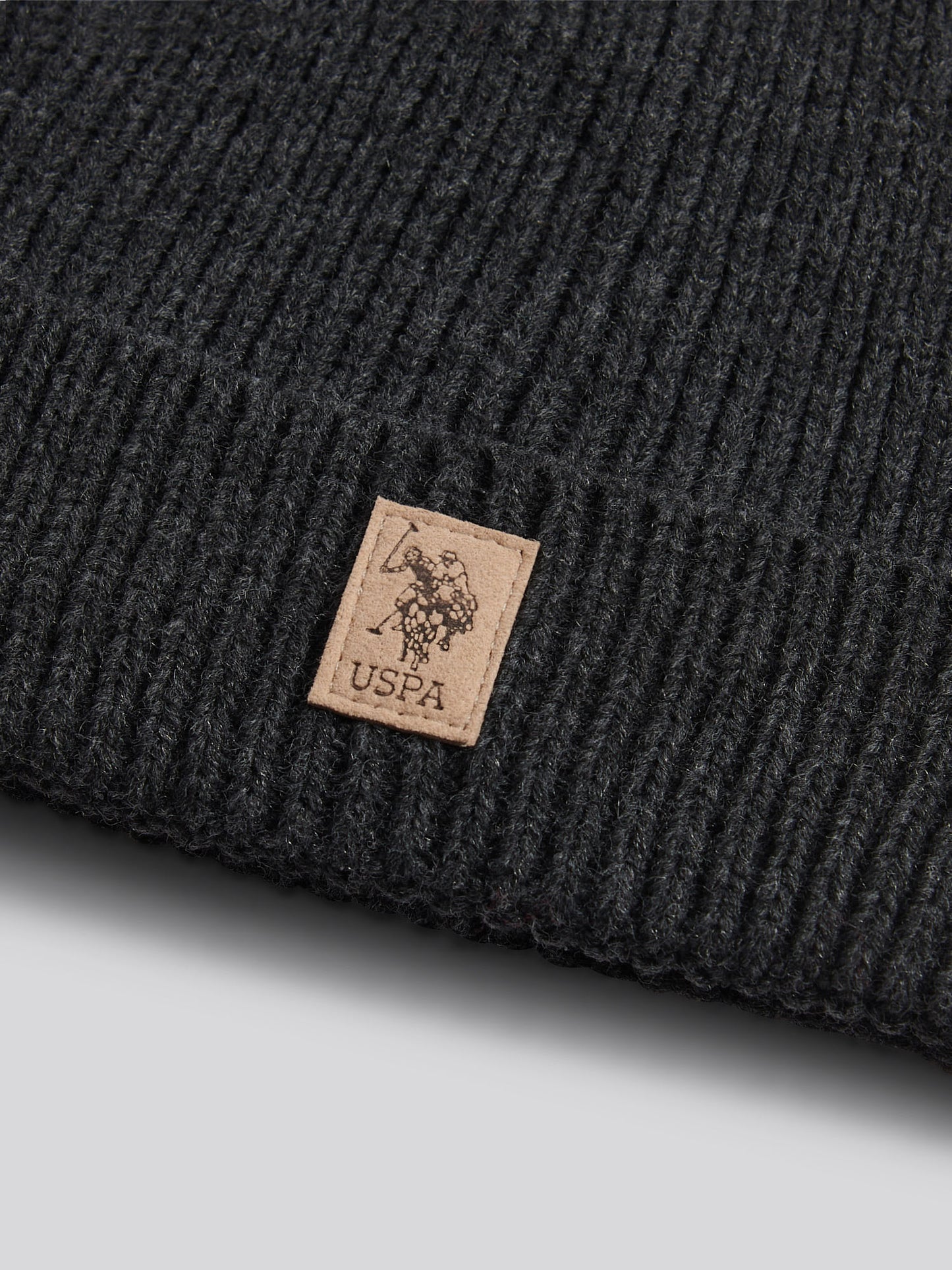 Boys Signature Double Horsemen Knit Beanie in Charcoal Marl