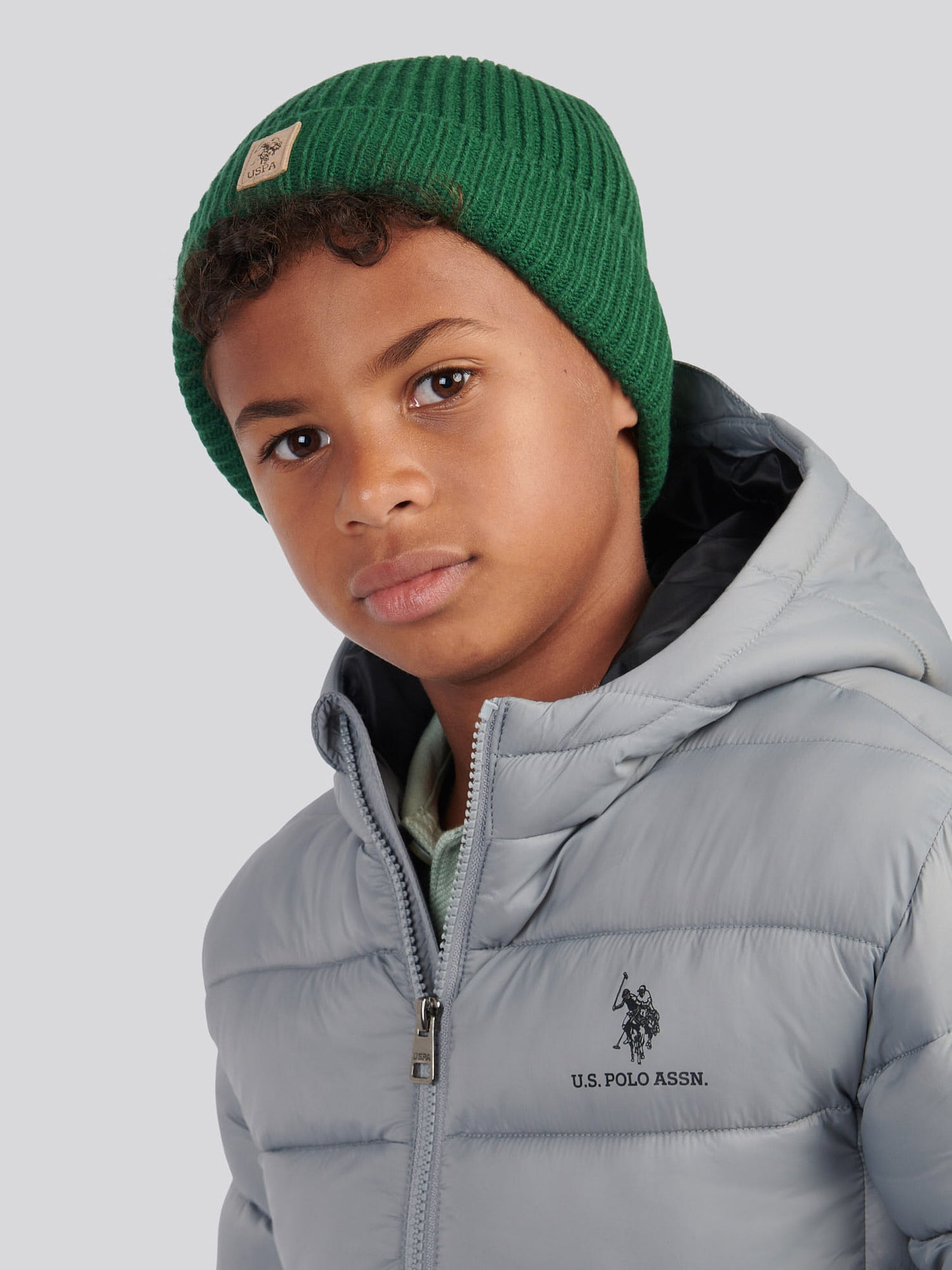Boys Signature Double Horsemen Knit Beanie in Pineneedle