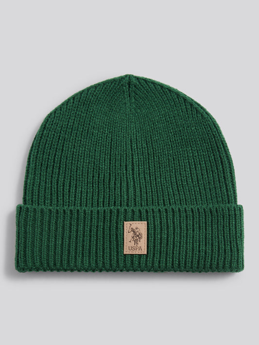 Boys Signature Double Horsemen Knit Beanie in Pineneedle