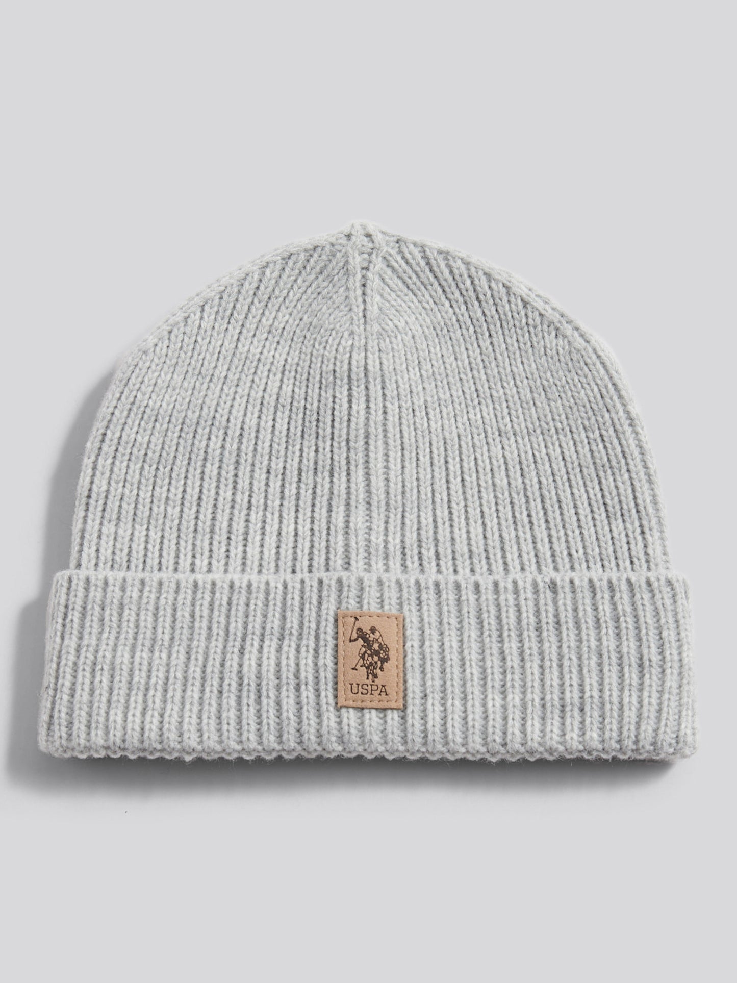 Boys Signature Double Horsemen Knit Beanie in Mid Grey Marl