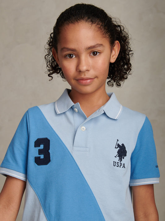 Boys Sash Polo Shirt Chambray Blue