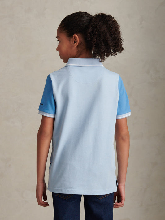 Boys Sash Polo Shirt Chambray Blue