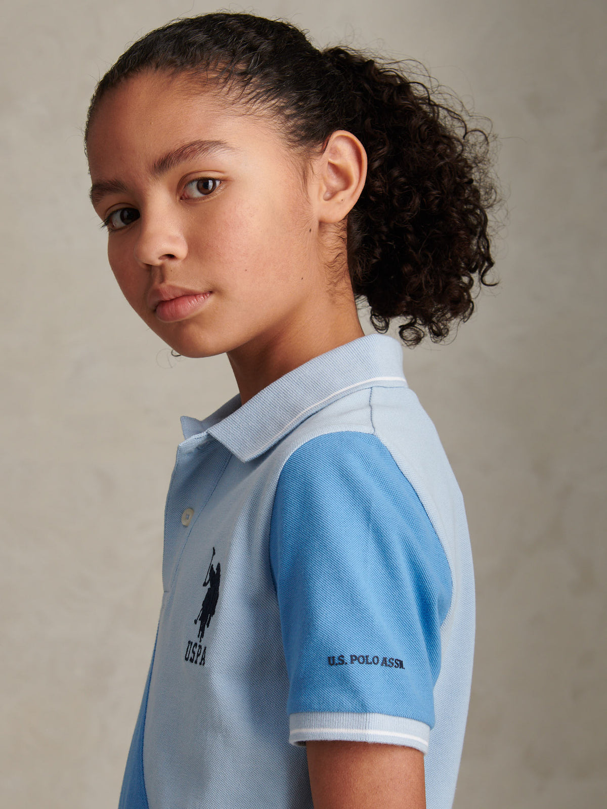 Boys Sash Polo Shirt Chambray Blue