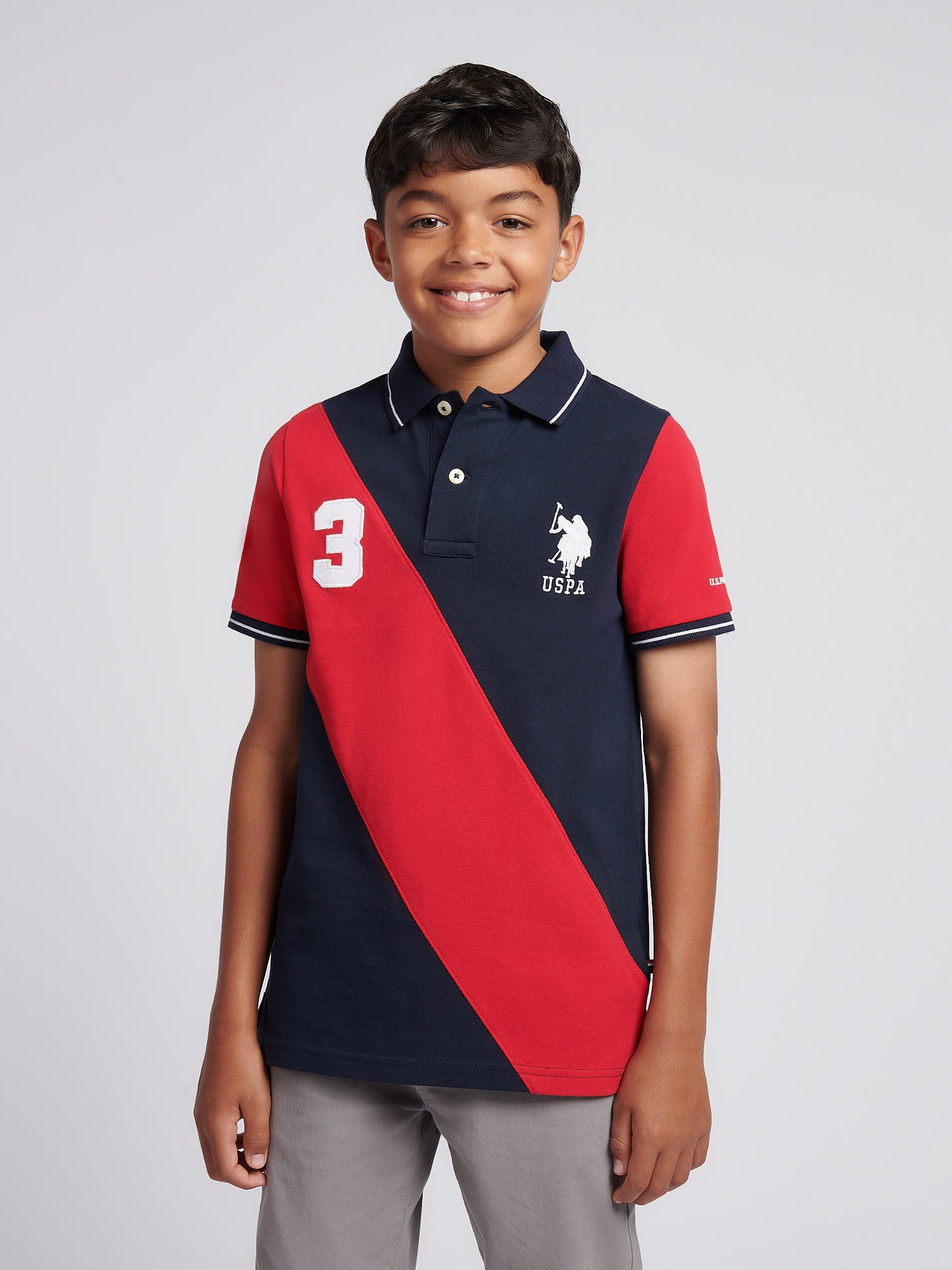 Boys Sash Polo Shirt in Dark Sapphire Navy