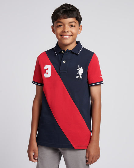 Boys Sash Polo Shirt in Dark Sapphire Navy