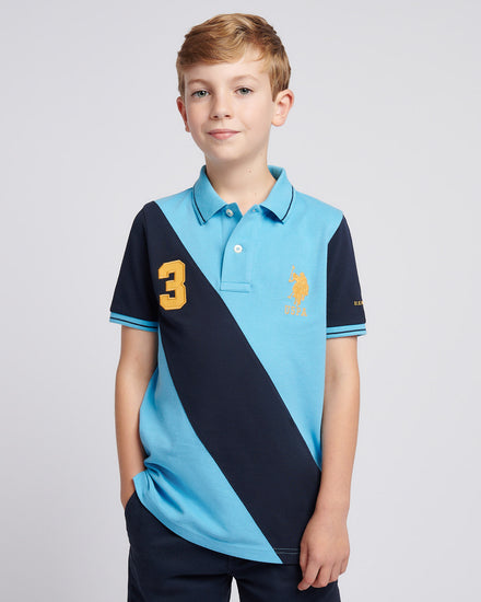 Boys Sash Polo Shirt in Heritage Blue