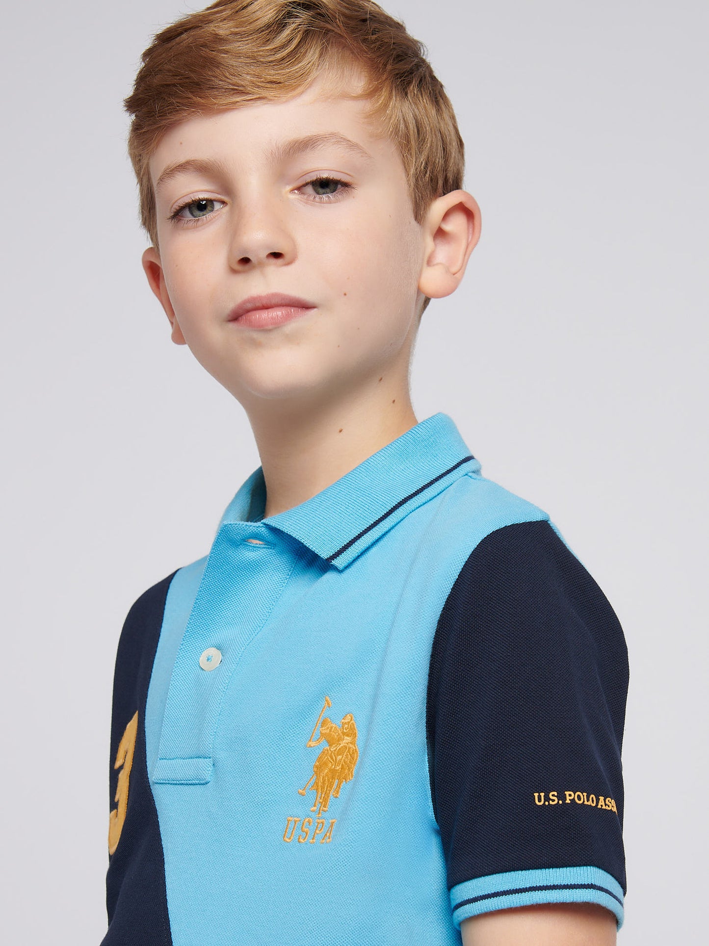 Boys Sash Polo Shirt in Heritage Blue