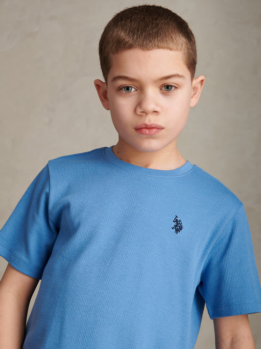 Boys Vertical Texture T-Shirt Riviera