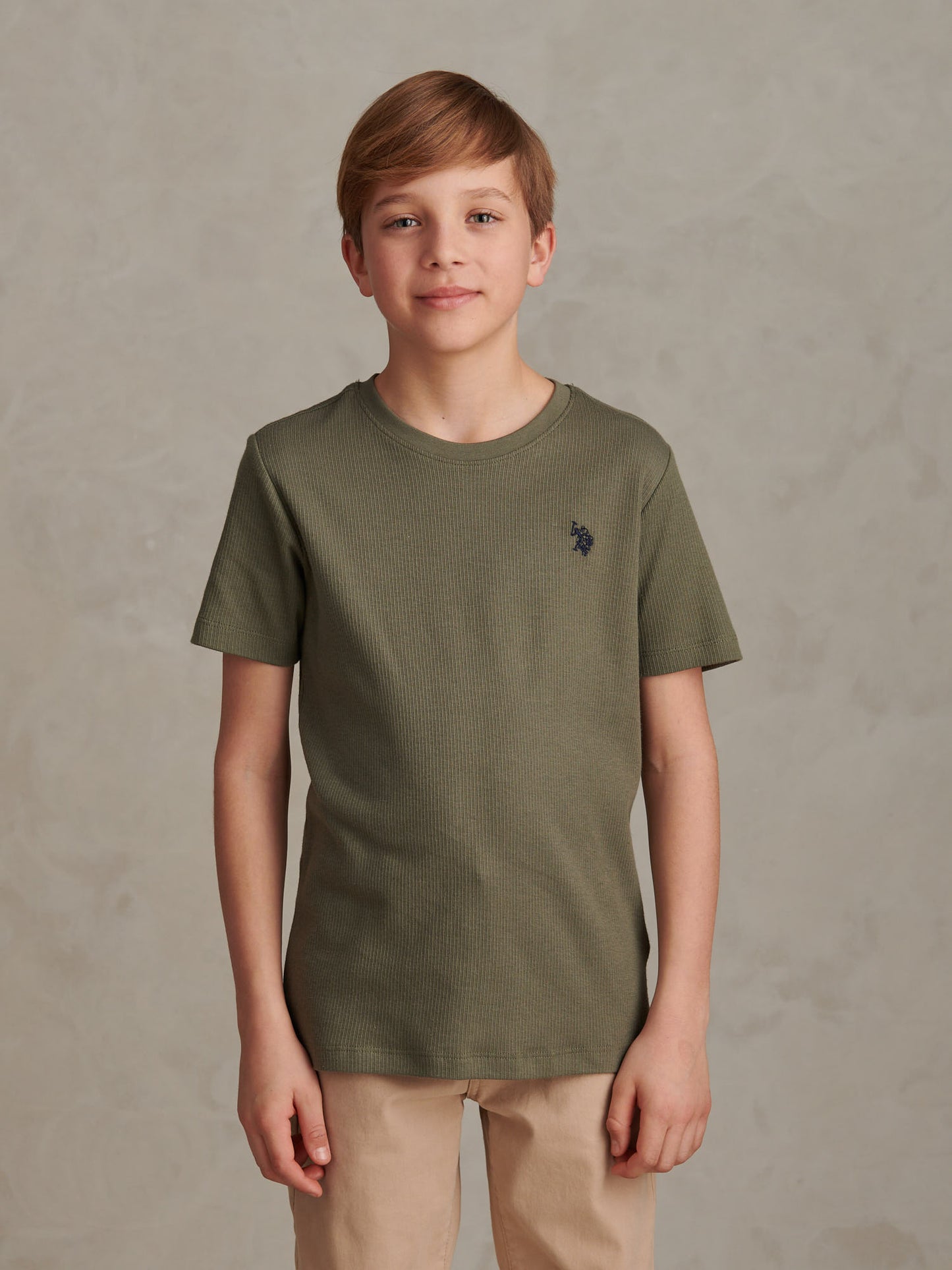 Boys Vertical Texture T-Shirt Mulled Basil