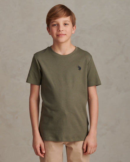 Boys Vertical Texture T-Shirt Mulled Basil
