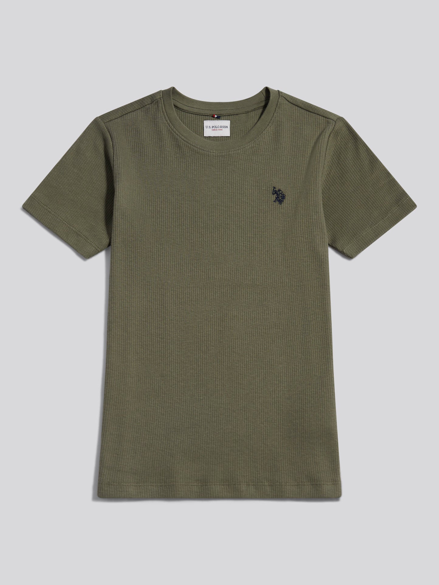 Boys Vertical Texture T-Shirt in Mulled Basil