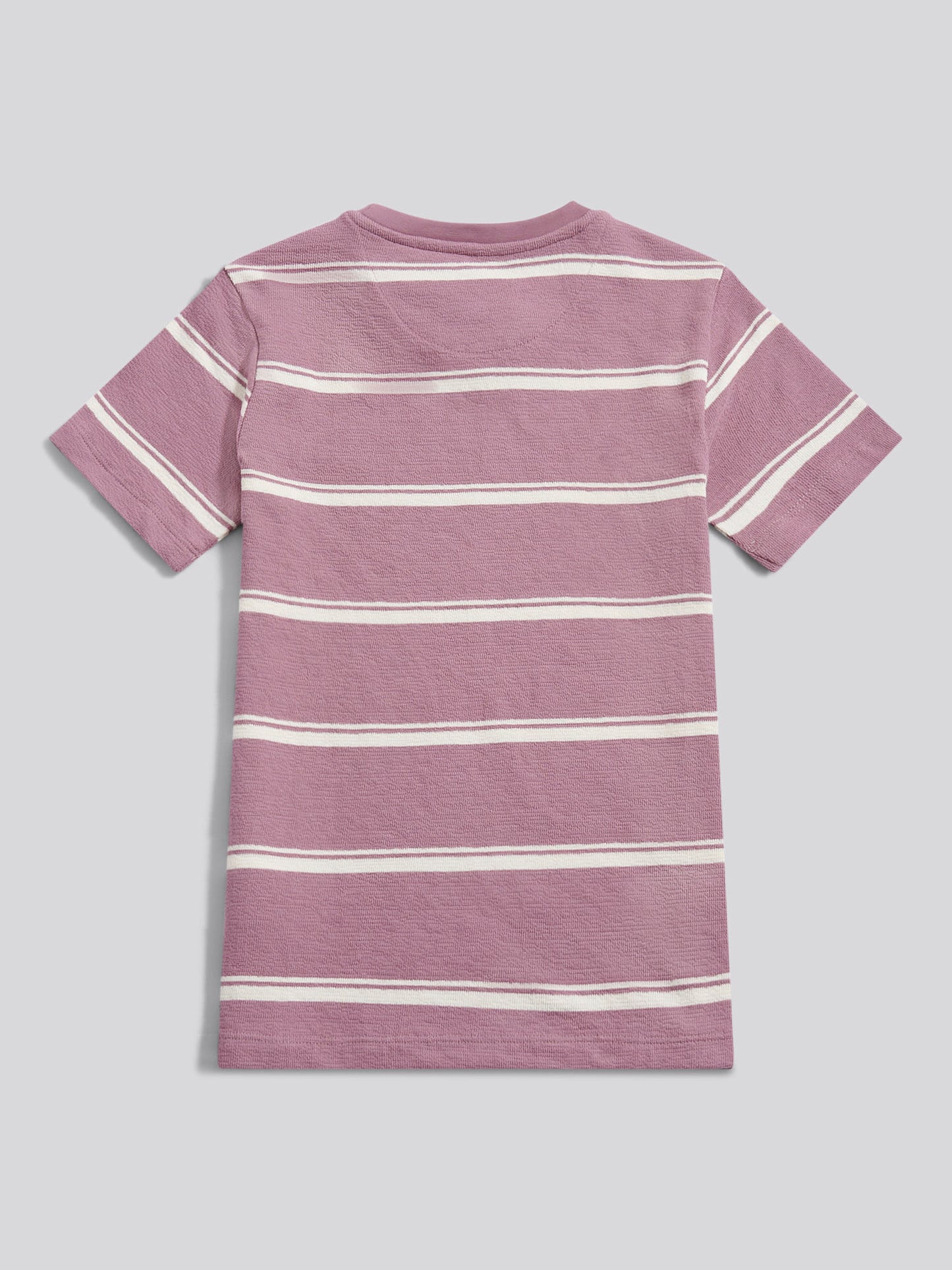 Boys Terry Stripe T-Shirt in Elderberry