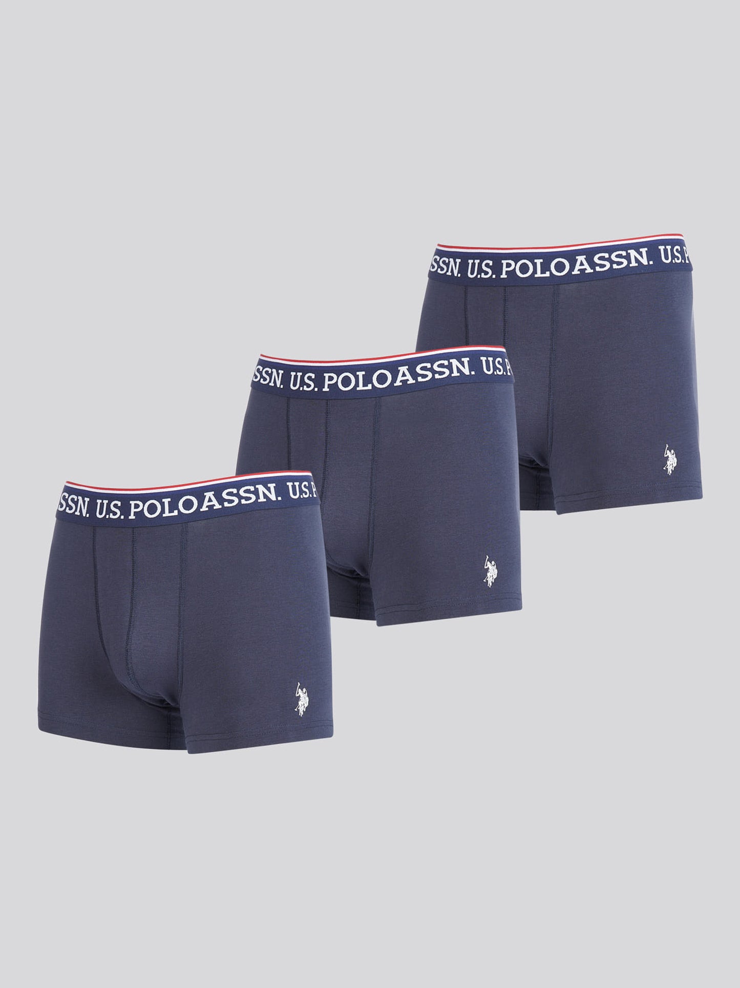 Boys USPA Trunk 3 Pack in Dark Sapphire Navy / White DHM