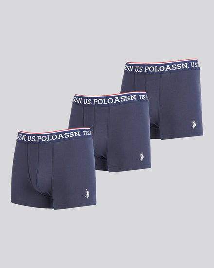Boys USPA Trunk 3 Pack in Dark Sapphire Navy / White DHM