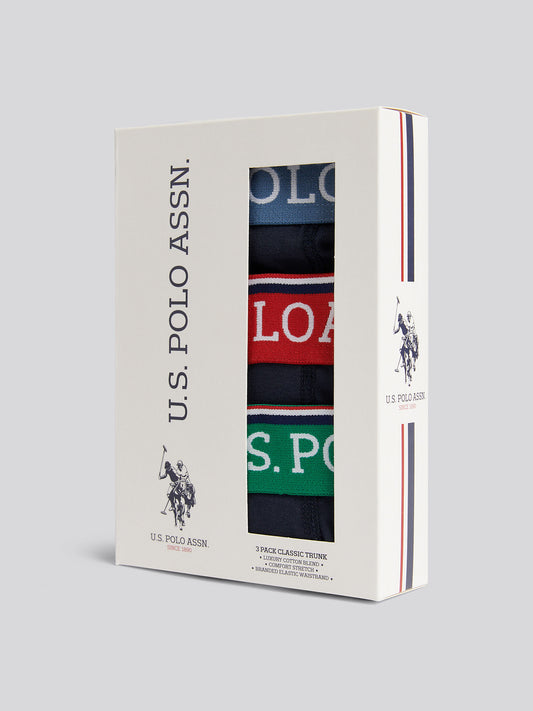 Boys USPA Trunk 3 Pack in Dark Sapphire Navy