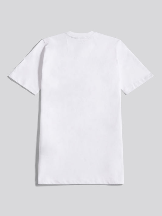 Boys Double Horsemen Graphic T-Shirt in Bright White