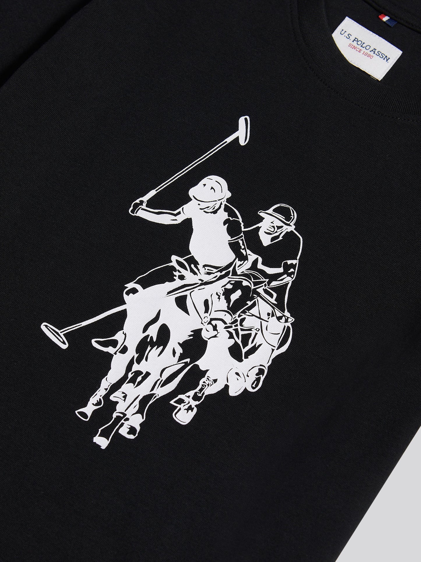 Boys Double Horsemen Graphic T-Shirt in Black