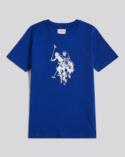 Boys Double Horsemen Graphic T-Shirt in Sodalite Blue
