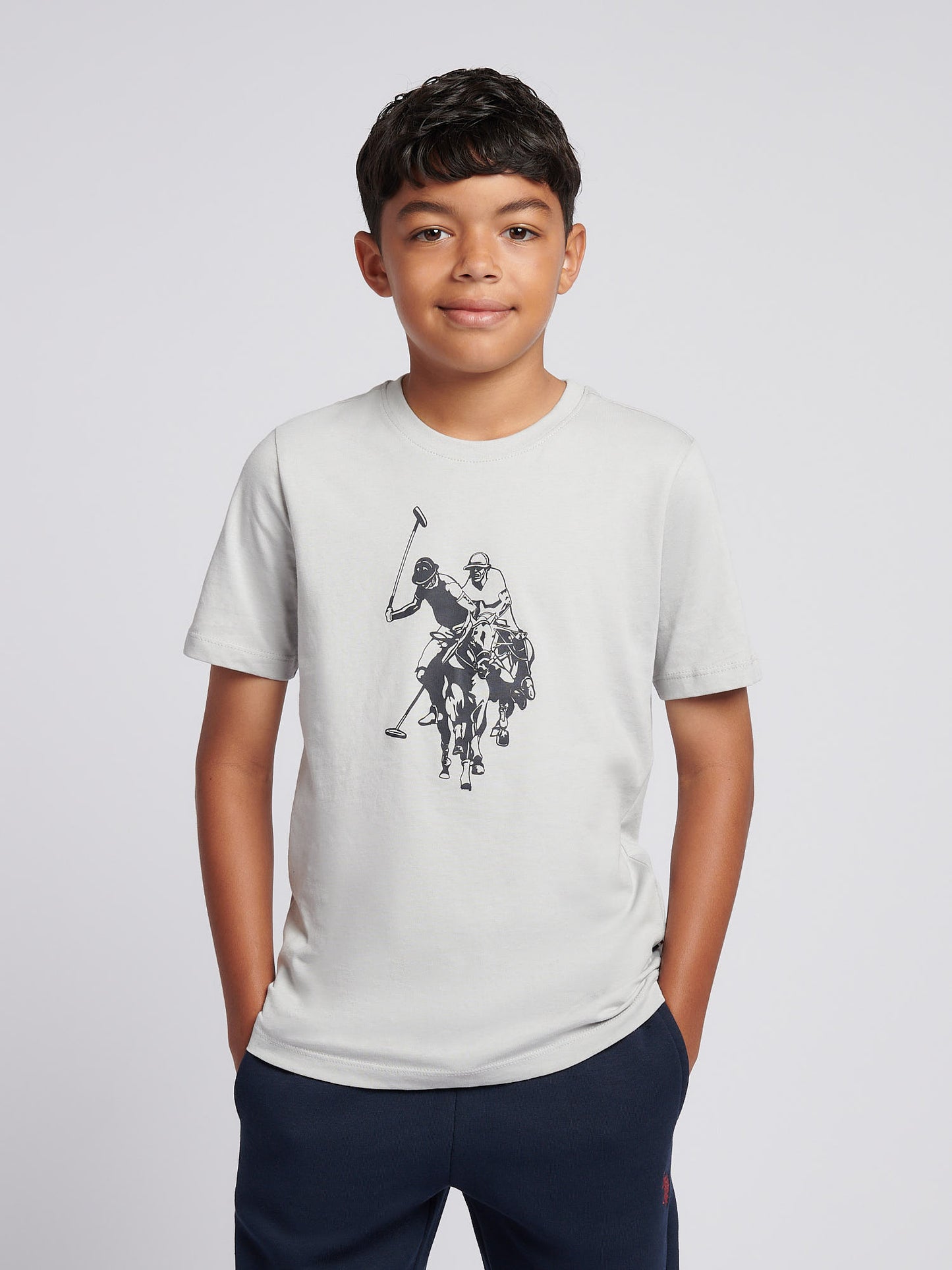 Boys Double Horsemen Graphic T-Shirt in High Rise
