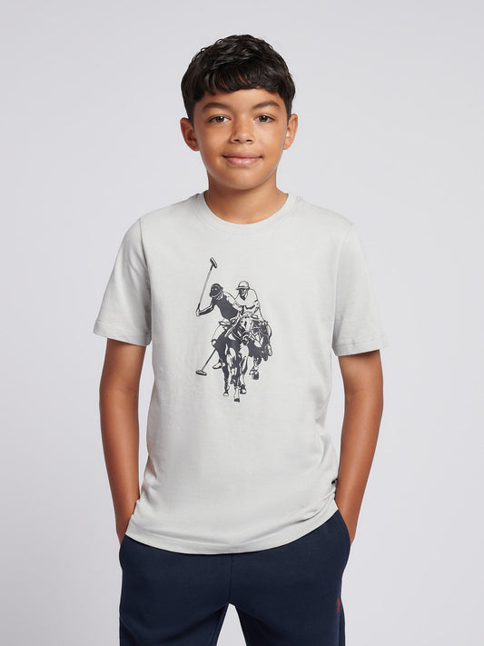 Boys Double Horsemen Graphic T-Shirt in High Rise