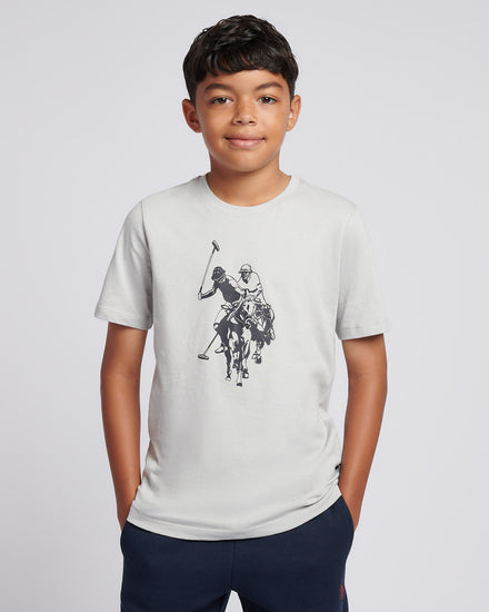 Boys Double Horsemen Graphic T-Shirt in High Rise
