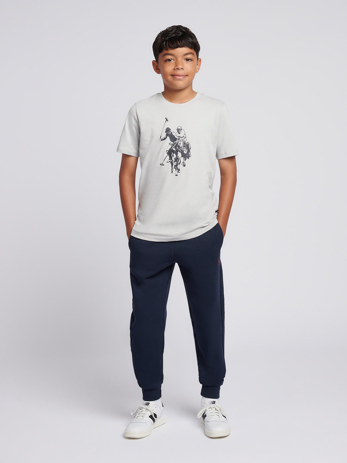 Boys Double Horsemen Graphic T-Shirt in High Rise