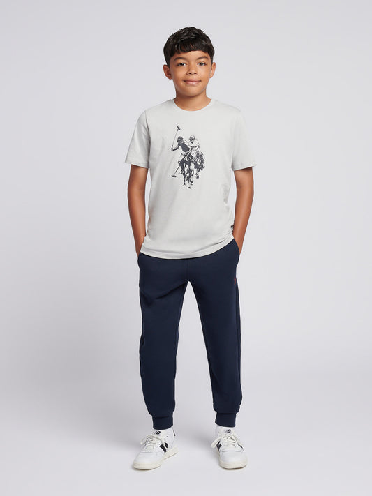 Boys Double Horsemen Graphic T-Shirt in High Rise