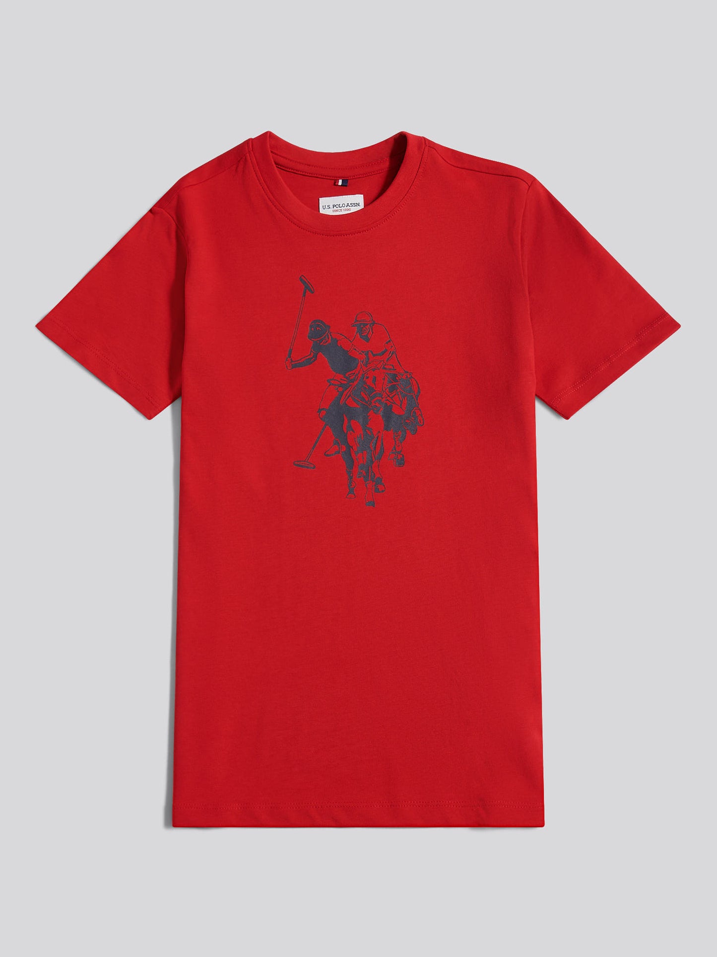 Boys Double Horsemen Graphic T-Shirt in Haute Red