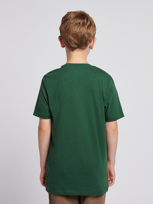 Boys Double Horsemen Graphic T-Shirt in Pineneedle