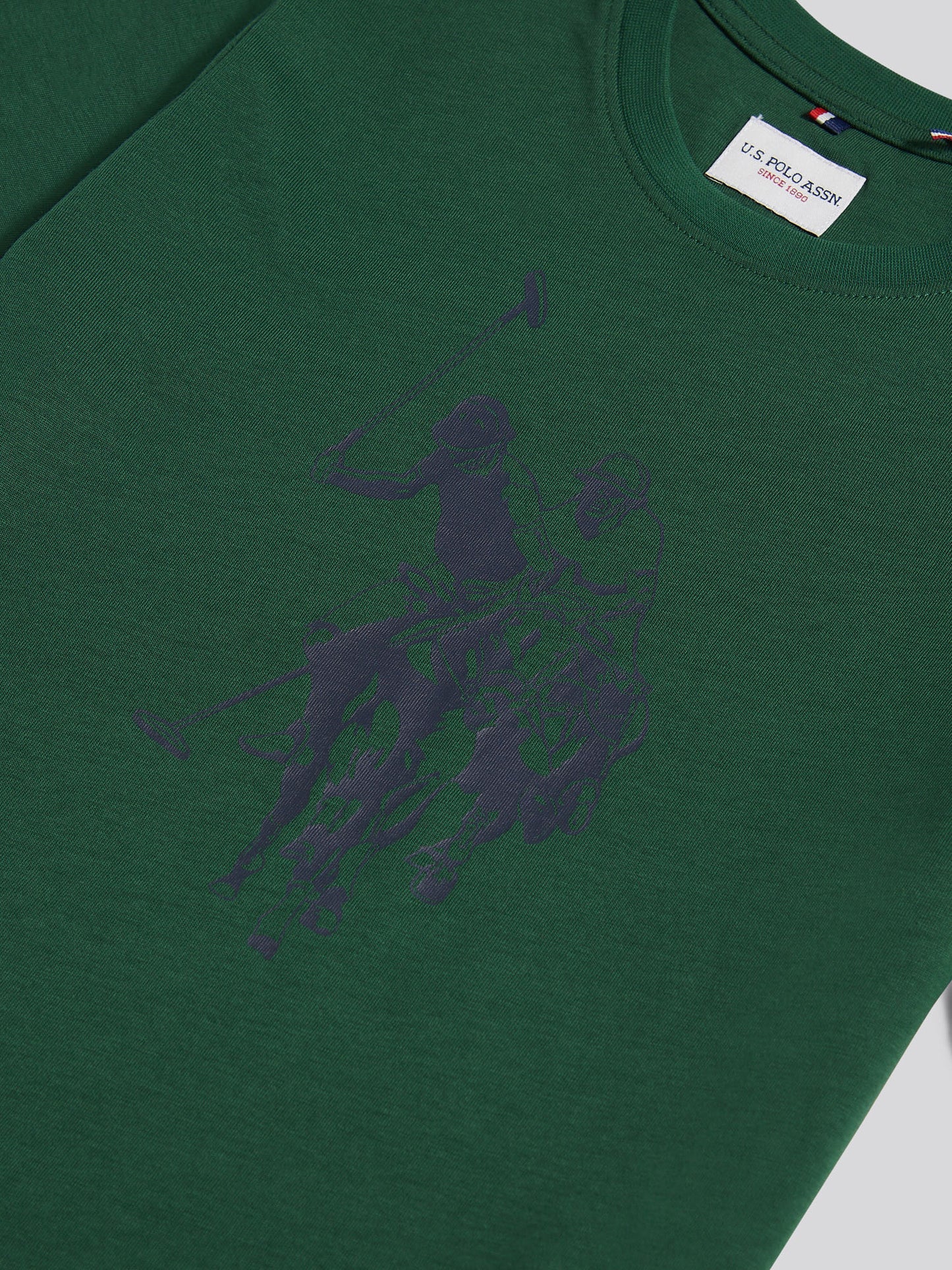 Boys Double Horsemen Graphic T-Shirt in Pineneedle