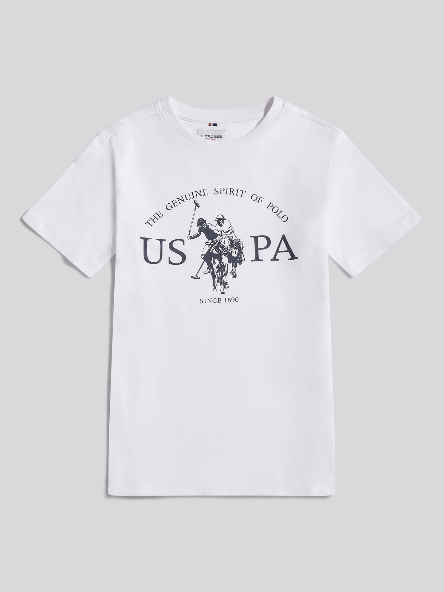 Boys USPA Print Graphic T-Shirt in Bright White