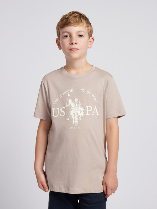 Boys USPA Print Graphic T-Shirt in Atmosphere