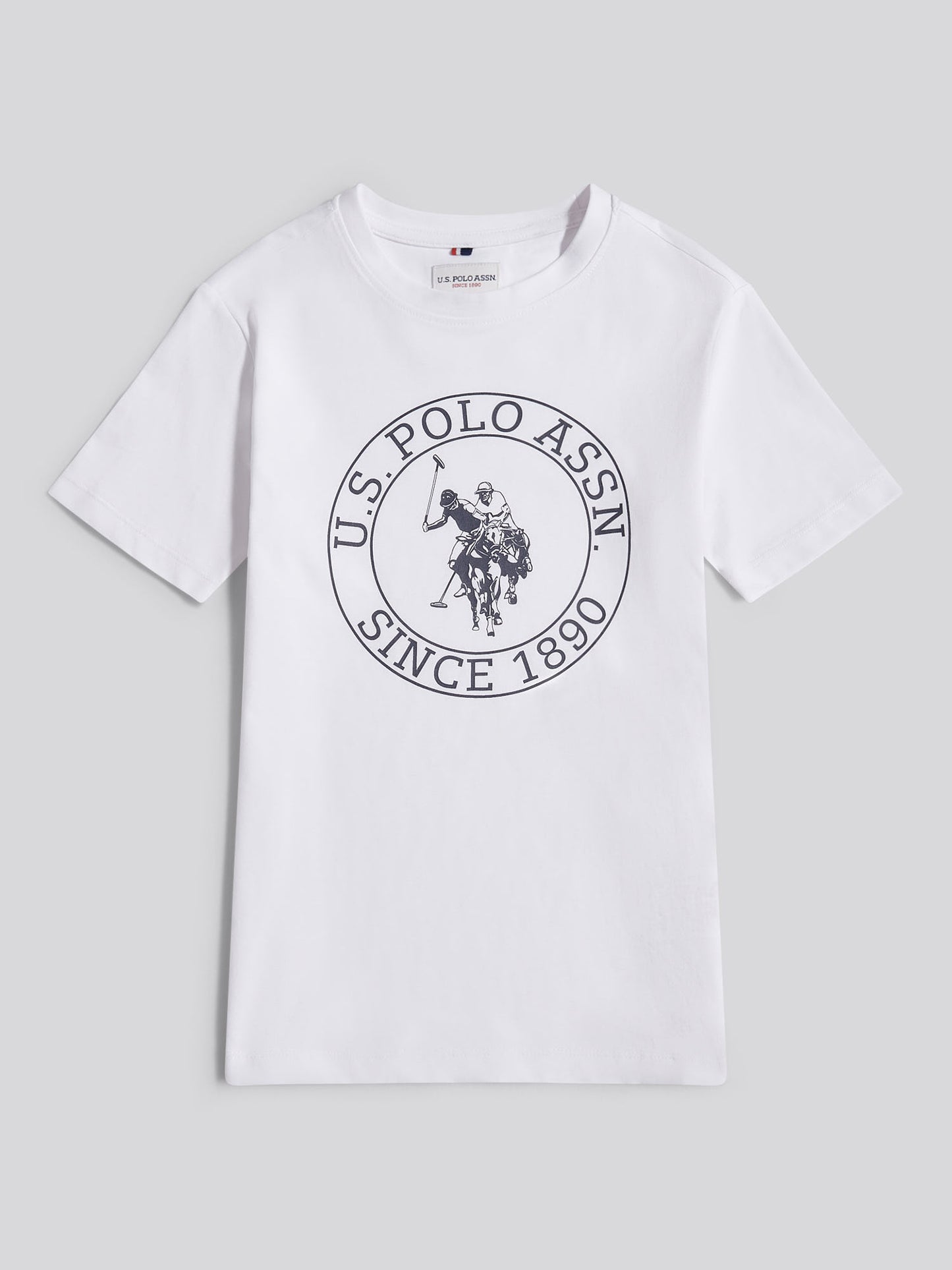 Boys USPA Circle Print T-Shirt in Bright White