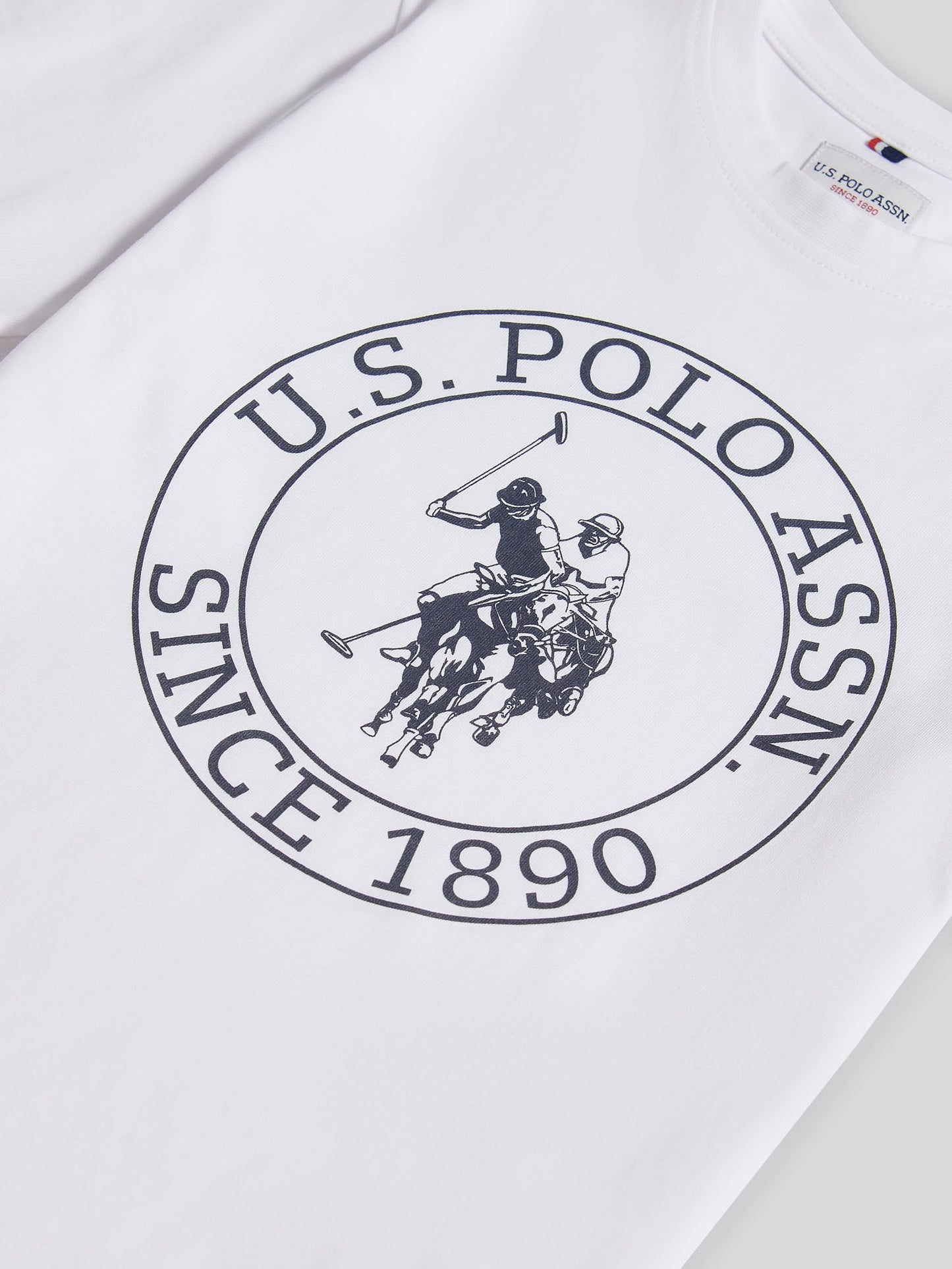 Boys USPA Circle Print T-Shirt in Bright White