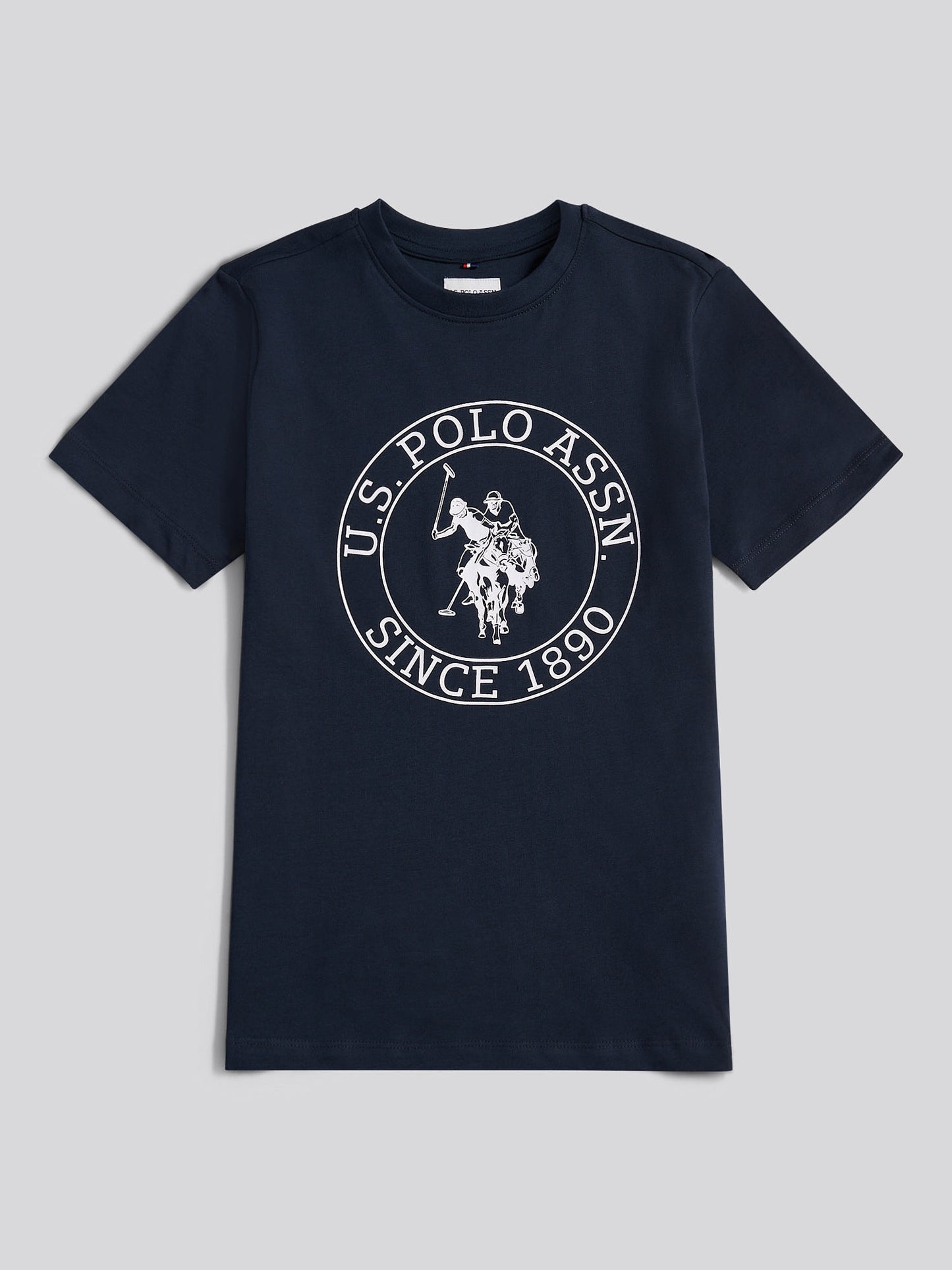 Boys USPA Circle Print T-Shirt in Dark Sapphire Navy
